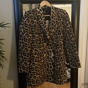 Brand new Zara leopard print blazer/blazer dress. Size M, tags still on.